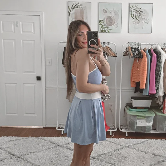 Slazenger Blue Obe Shoulder Mini Tennis Dress Size 4 - Picture 3 of 11